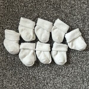 Baby White Chenille Socks